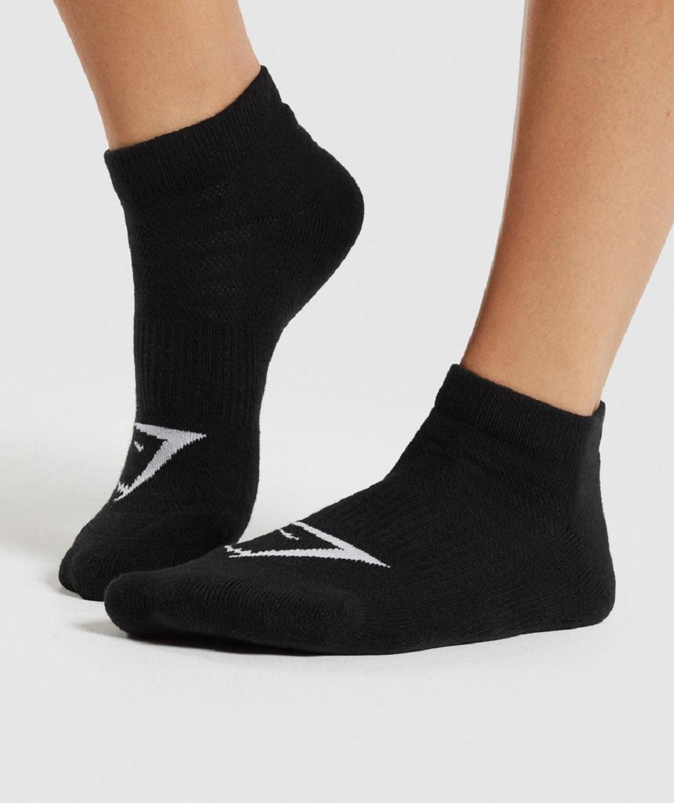 Skarpety Męskie Gymshark Ankle 3pk Czarne | PL 3292VRW